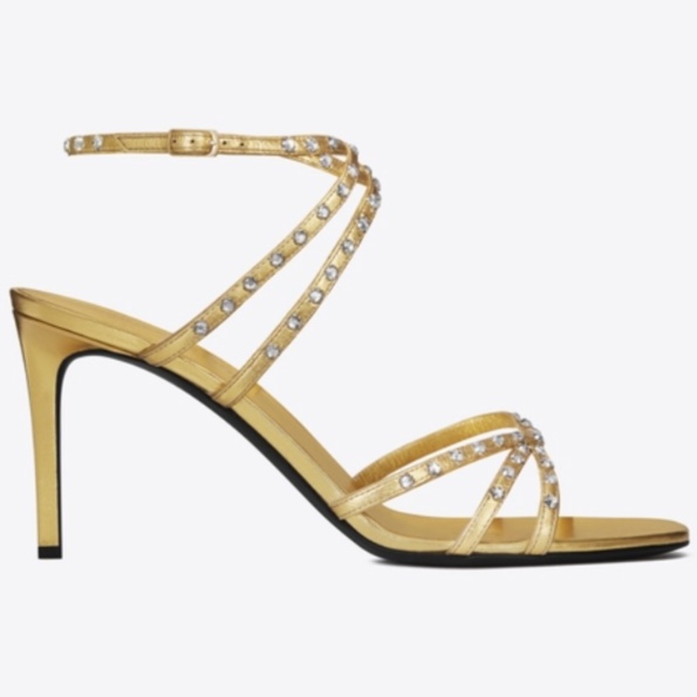 Saint Laurent Crystal Studded Sandal NEW - Picture 1 of 8